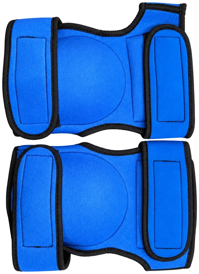 Pair of blue and black flooring installer knee pads