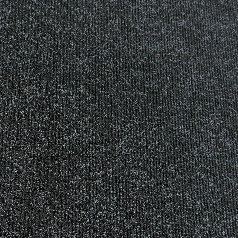 Dark charcoal self-adhesive carpet tile with a fine light fleck