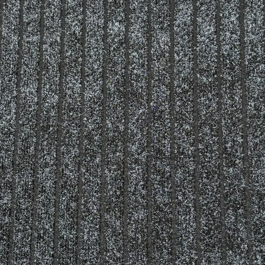 Marine PVC Carpet charcoal-grey ribbed sample
